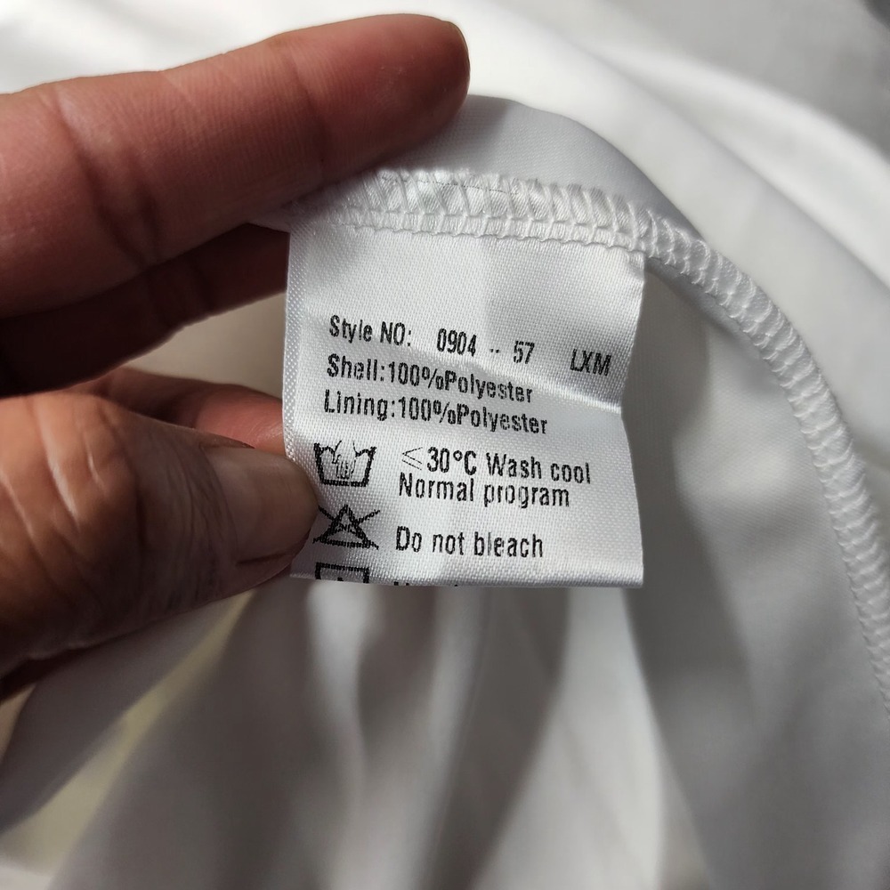 Women's White Sequin A-Line Evening Gown – Short Sleeve, Formal Long Dress, M(6) - Picture 8 of 15